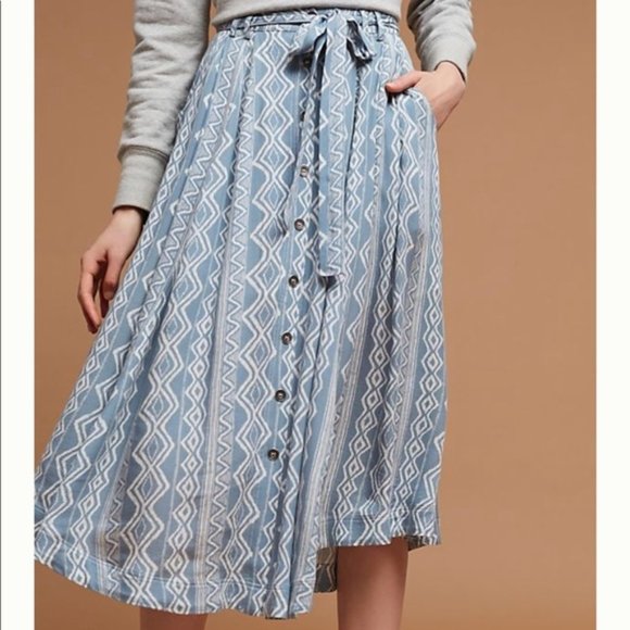 Anthropologie Moon River Brigida Midi Skirt - Picture 1 of 4